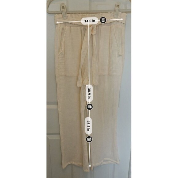 Sincerely Jules Ivory High-Rise Belted Flare Pants Size L - Picture 5 of 5